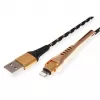 Καλώδιο Lightning ROLINE 11.02.8923 1m Μαύρο Χρυσό