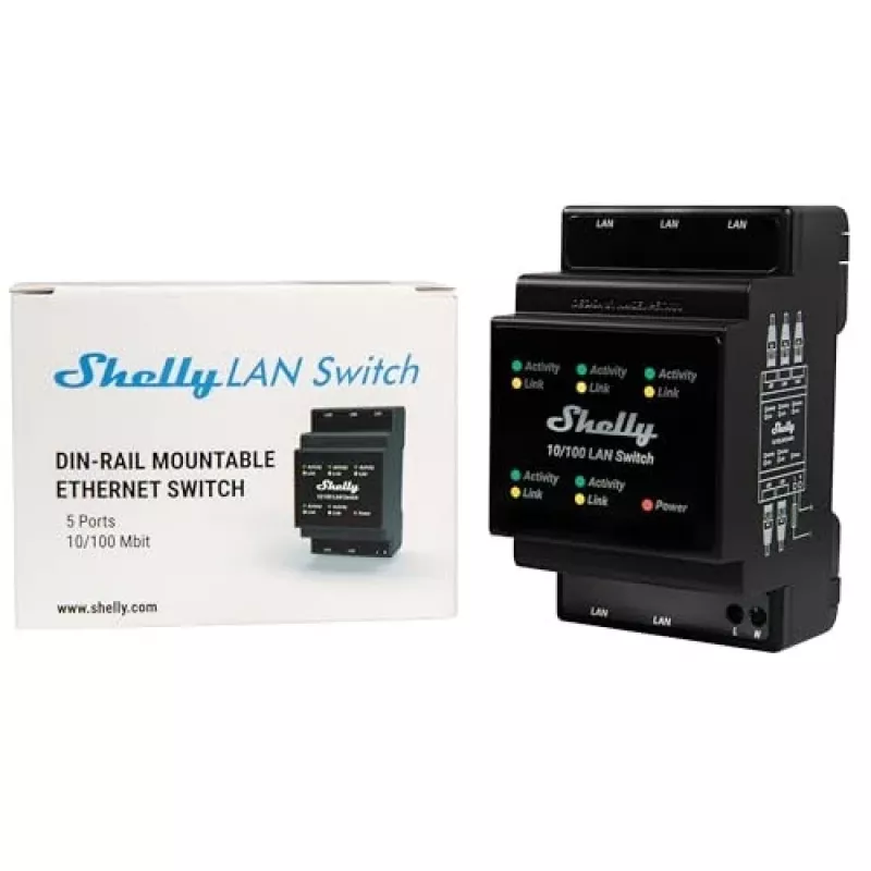 Smart Switch Shelly Διακόπτης LAN Μαύρος AC 110-240V 1W