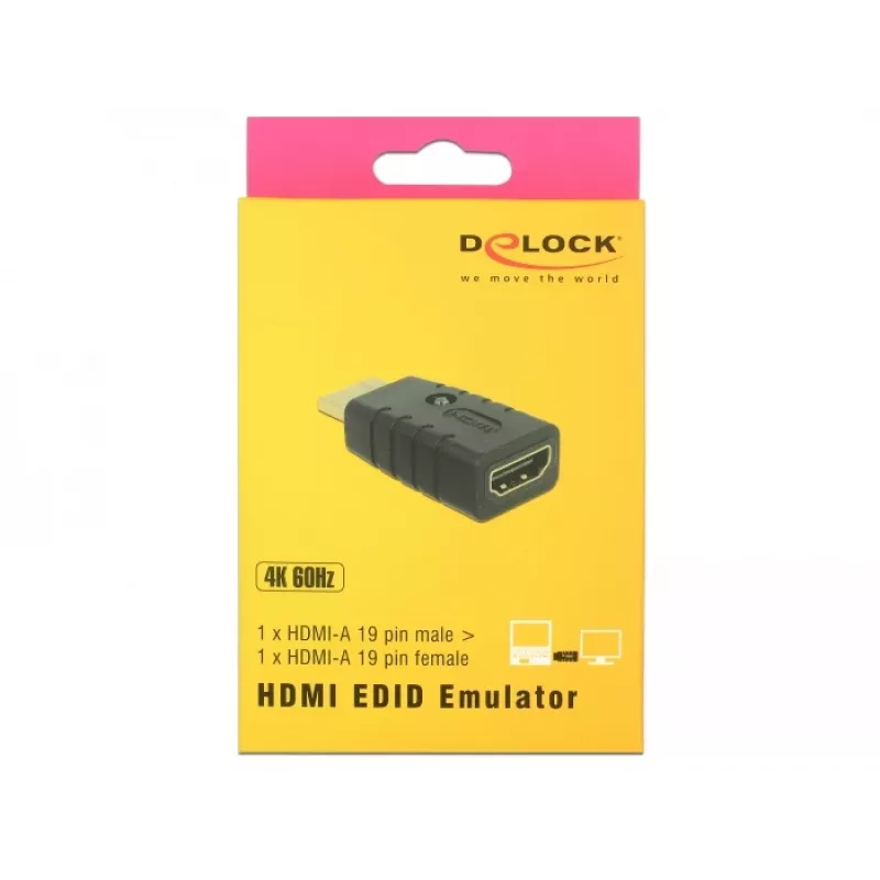 Αντάπτορας HDMI (βύσμα αρσενικό) > HDMI (υποδοχή θηλυκή), EDID-Emulator (μαύρο)
