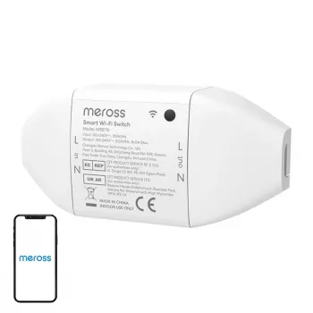 Έξυπνος διακόπτης Wi-Fi Meross MSS715MA-UN συμβατός με Matter – ρελέ ενός καναλιού χωνευτής τοποθέτησης για οικιακό αυτοματισμό