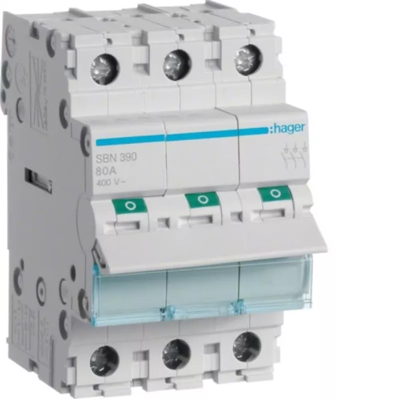 Διακόπτης προστασίας γραμμής Hager SBN390 3 Module 100A 440V
