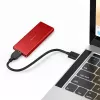 Θήκη SSD QOLTEC 51831 USB 3.0 για δίσκους M.2 SATA έως 2 TB, κόκκινη, υποστηρίζει μήκος 30 mm, έως 4 δίσκους