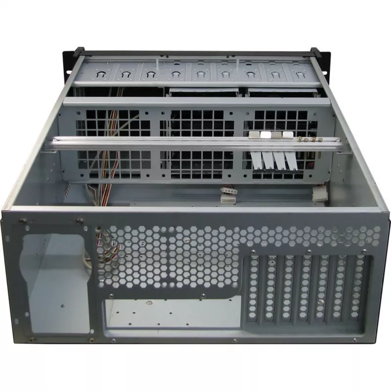 Κουτί διακομιστή Inter-Tech IPC 4U-4129L Rack Μεταλλικό Ασημί