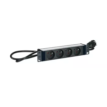 Πολύπριζο Logon POWER STRIP 10 ιντσών – 4FACH – ΑΛΟΥΜΙΝΙΟ – Καλώδιο 2m