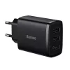 Baseus συμπαγής ταχυφορτιστής, 3x USB, 17 W (μαύρο)