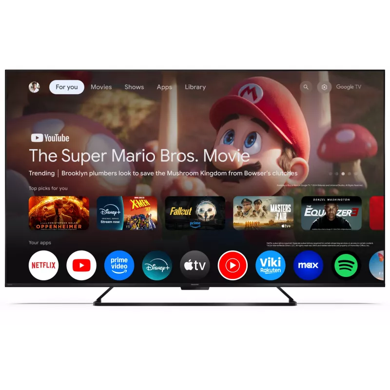 Sharp 65HR7265E 65" 4K UHD Smart LED τηλεόραση, Google TV, Wi-Fi, μαύρη