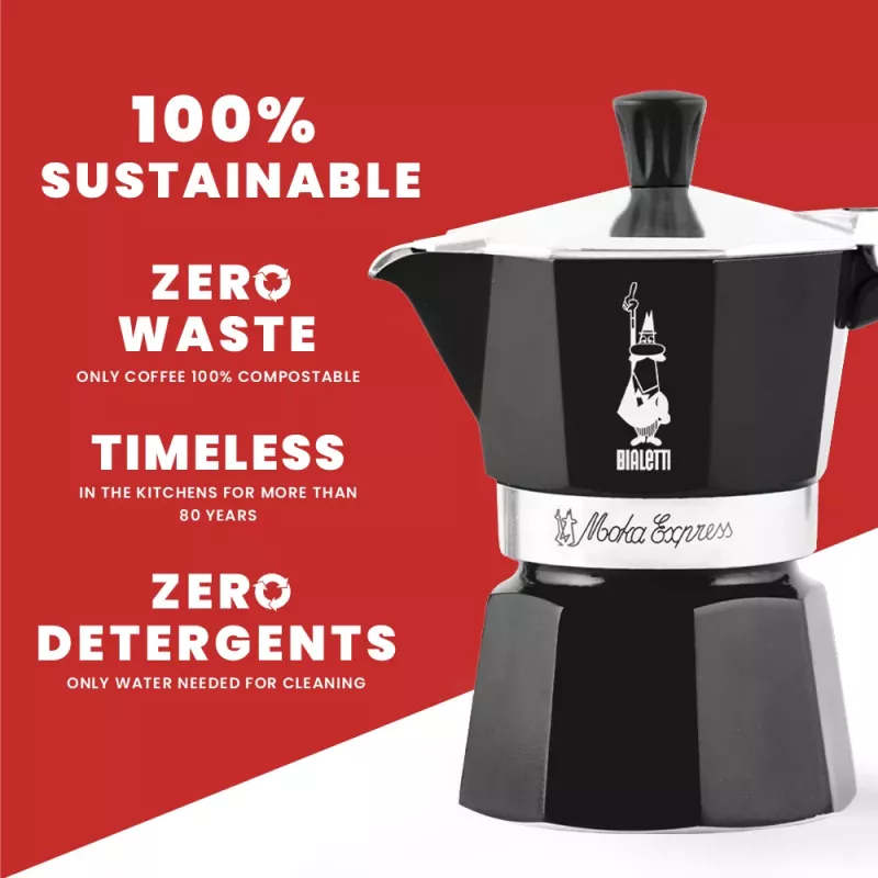 Bialetti Moka Express Καφετιέρα Moka Μαύρο