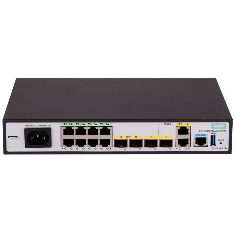Hewlett Packard Enterprise HPE FlexNetwork MSR958X - Router 8-Port-Switch - 1GbE - θύρες WAN: 6 - Wi-Fi - rackmountable (S0P11A)