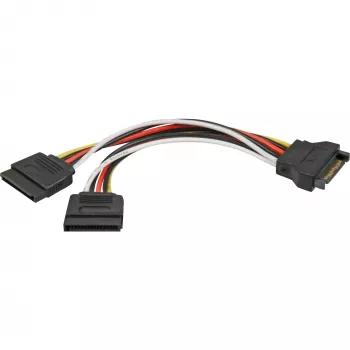 Καλώδιο τροφοδοσίας SATA 15-pin σε 2x SATA HDD DeLOCK 60105 0,15 m