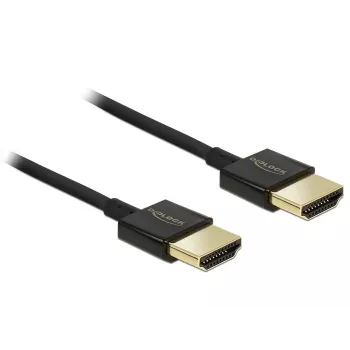 DeLOCK Slim Premium - καλώδιο βίντεο/ήχου/δικτύου - 36 AWG - HDMI, 19-πολικό (M) - HDMI, 19-πολικό (M) - 2,0 m - τριπλή μόνωση - μαύρο (84773)