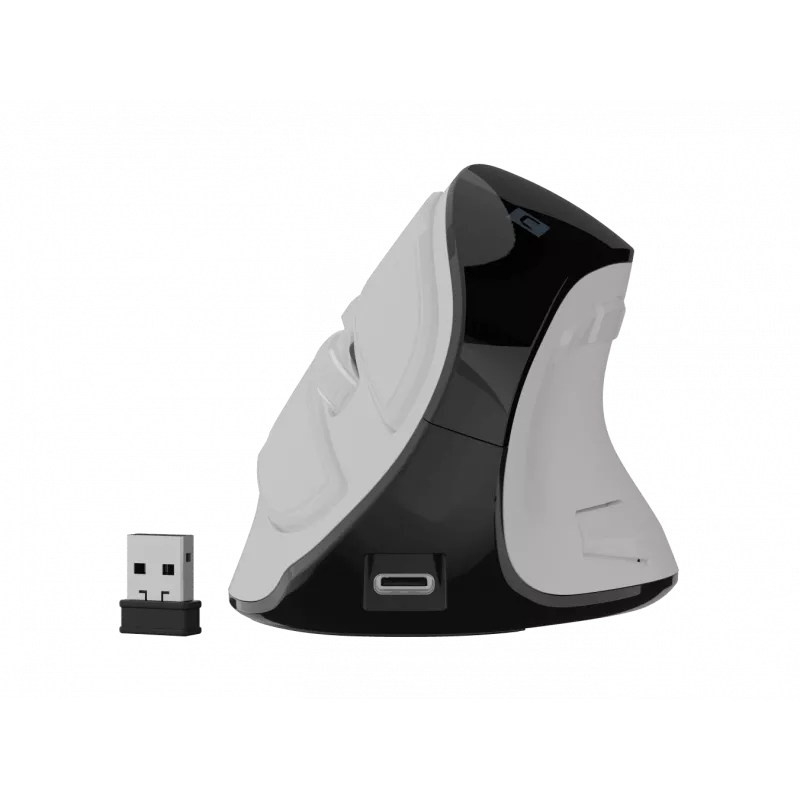 Ασύρματο κάθετο ποντίκι NATEC Euphoniе Pro Bluetooth 5.0, 4000 DPI, προγραμματιζόμενο, αθόρυβο, λευκό
