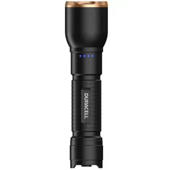 Φακός Duracell DF2500R — μαύρος, επαναφορτιζόμενος φακός χειρός