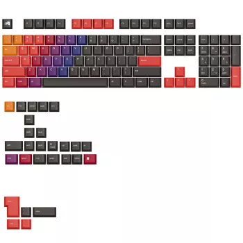 Keycaps GLORIOUS GPBT Gradient Celestial Fire PBT Dye-Sub Διάταξη ANSI