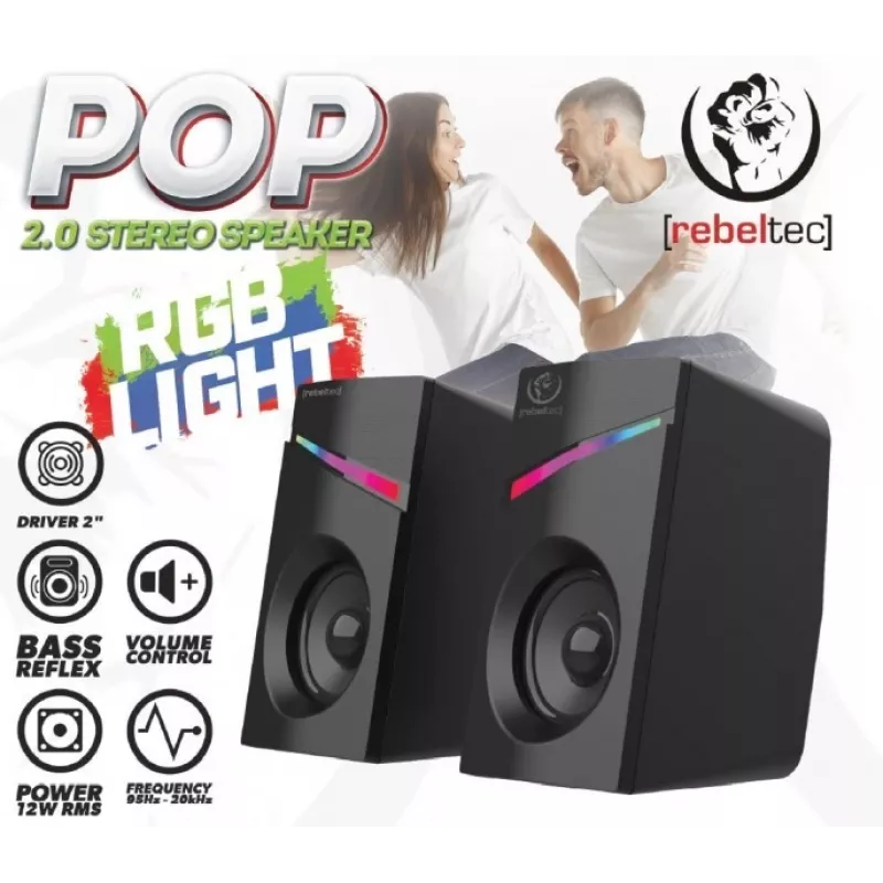 Στερεοφωνικά ηχεία 2.0 POP, RBLGLO00047, 20W
