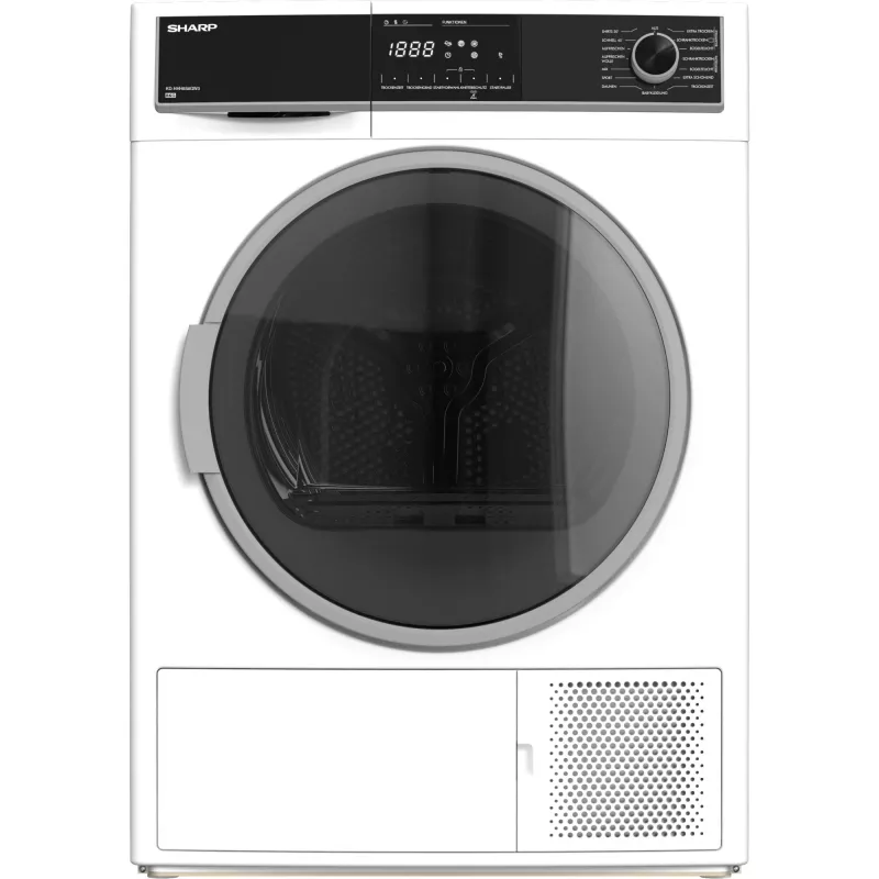 Sharp KD-HHH8S8GW3-DE Στεγνωτήριο ρούχων ελεύθερο μπροστινής φόρτωσης 8 kg λευκό