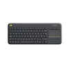 Logitech Wireless Touch Keyboard K400 Plus - Πληκτρολόγιο - με Touchpad - ασύρματο - 2.4 GHz - Βέλγιο - Μαύρο