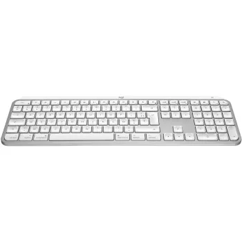 Logitech Master Series MX Keys S για Mac - Πληκτρολόγιο - Πλήρους μεγέθους - με οπίσθιο φωτισμό - ασύρματο - Bluetooth LE - AZERTY - Γαλλικό - Ανοιχτό γκρι (920-011626)