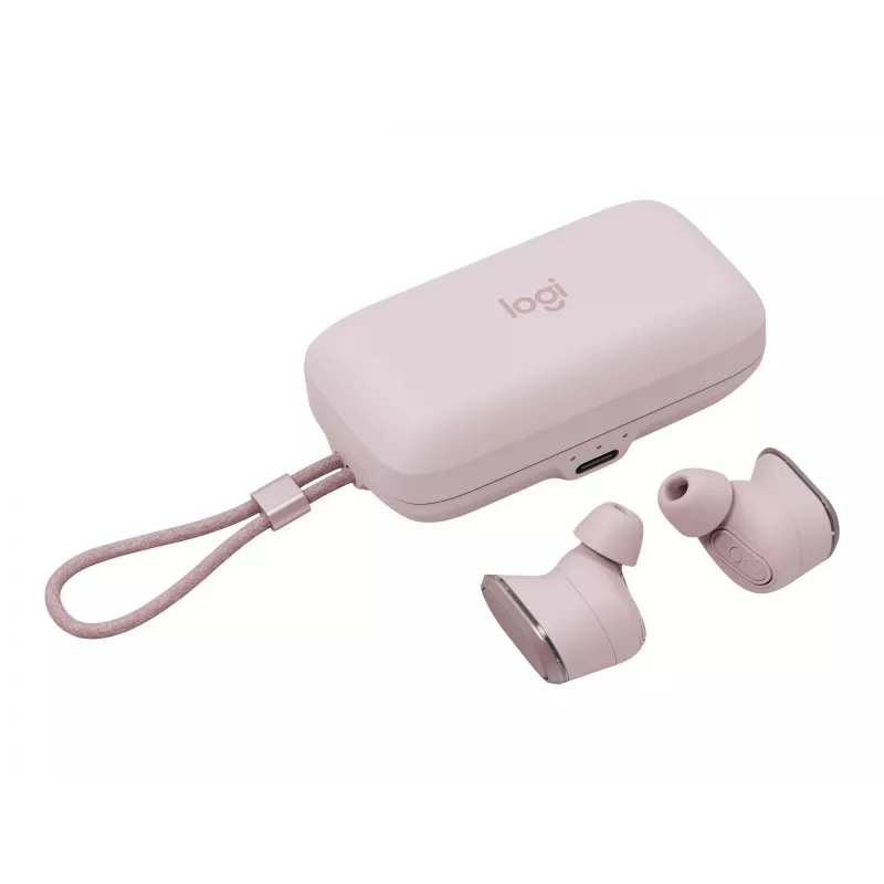 Logitech Zone True Wireless, Ακουστικά in-ear, ANC, Rosé, ροζ, In-Ear, Bluetooth, 985-001090