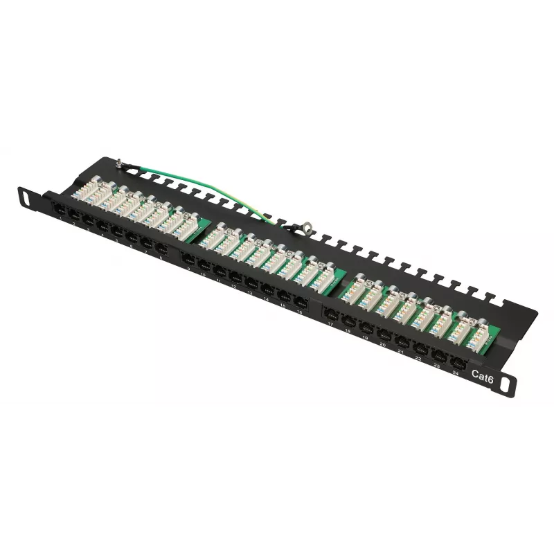Patch Panel Extralink CAT6 UTP 0.5U 24 Θύρες