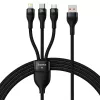 Καλώδιο USB Baseus SUP0003351 1,2 m USB A USB C/Micro USB-A/Lightning μαύρο