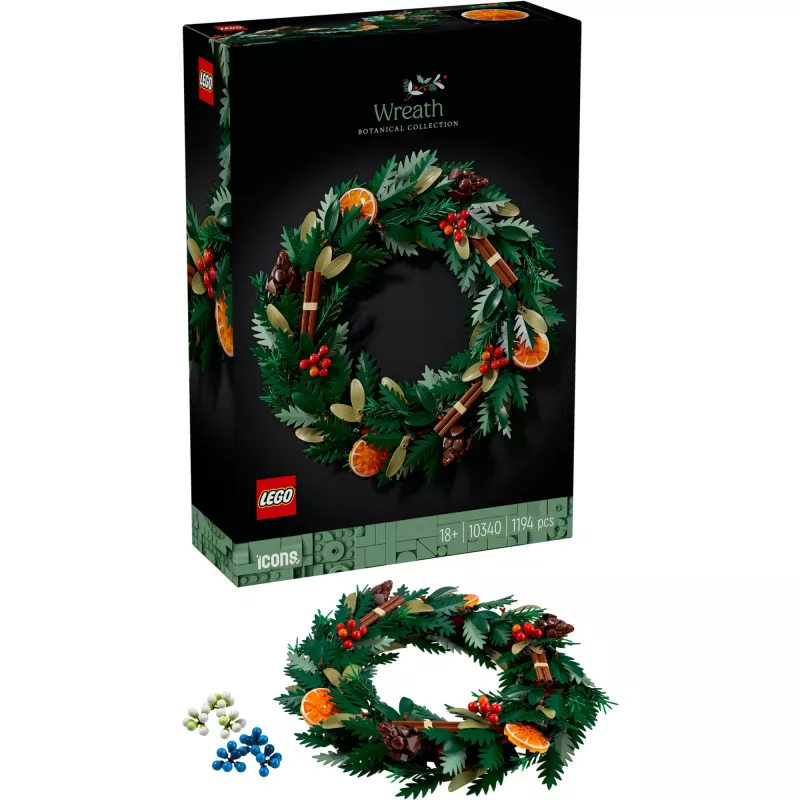 LEGO 10340 Icons Χριστουγεννιάτικο στεφάνι Δομικό παιχνίδι