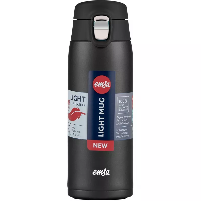 Ποτήρι ταξιδιού EMSA N2151700 0,4 L, μαύρο ματ, καπάκι Flip