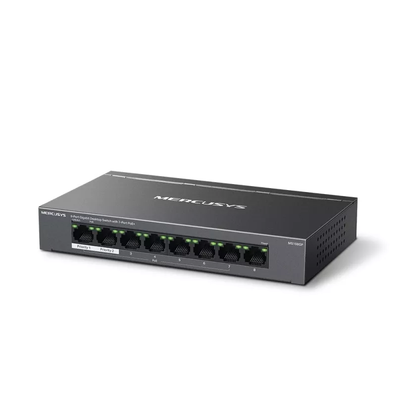 Mercusys MS108GP 8-Port Gigabit Desktop Switch με 7 θύρες PoE