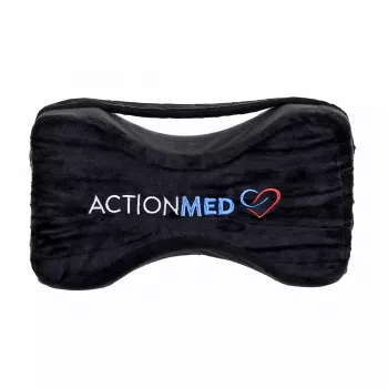 Ορθοπεδικό μαξιλάρι προστασίας γόνατος ActionMed PO500AM — διαμορφωμένη υποστήριξη ευθυγράμμισης ποδιού, πλενόμενη επένδυση, μαύρο