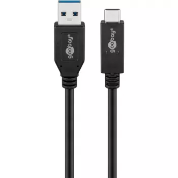 Wentronic goobay - Καλώδιο USB - USB-C (M) to USB Type A (M) - USB 3,1 Gen 2 3 A - 50cm - Στρογγυλό - Μαύρο (41073)