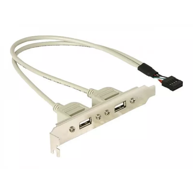 Slotbracket 1x εσωτερικό USB 5-Pin σε 2x εξωτερικά USB 2.0 DeLOCK 71000
