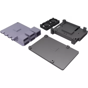 JOY-IT RPI CASE ALU07F - Θήκη για Raspberry Pi 4, αλουμίνιο, ανεμιστήρας, μαύρο (RB-ALUCASEP4+07FAN)