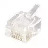 Equip 121131 RJ-12 (6P6C) τηλεφωνικός αρσενικός συνδετήρας modular, χωρίς θωράκιση, διαφανής, 100 τεμ.