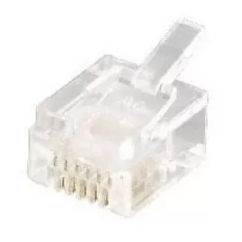 Equip 121131 RJ-12 (6P6C) τηλεφωνικός αρσενικός συνδετήρας modular, χωρίς θωράκιση, διαφανής, 100 τεμ.