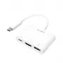 LogiLink 0,14m 2xUSB-C HDMI USB A λευκό