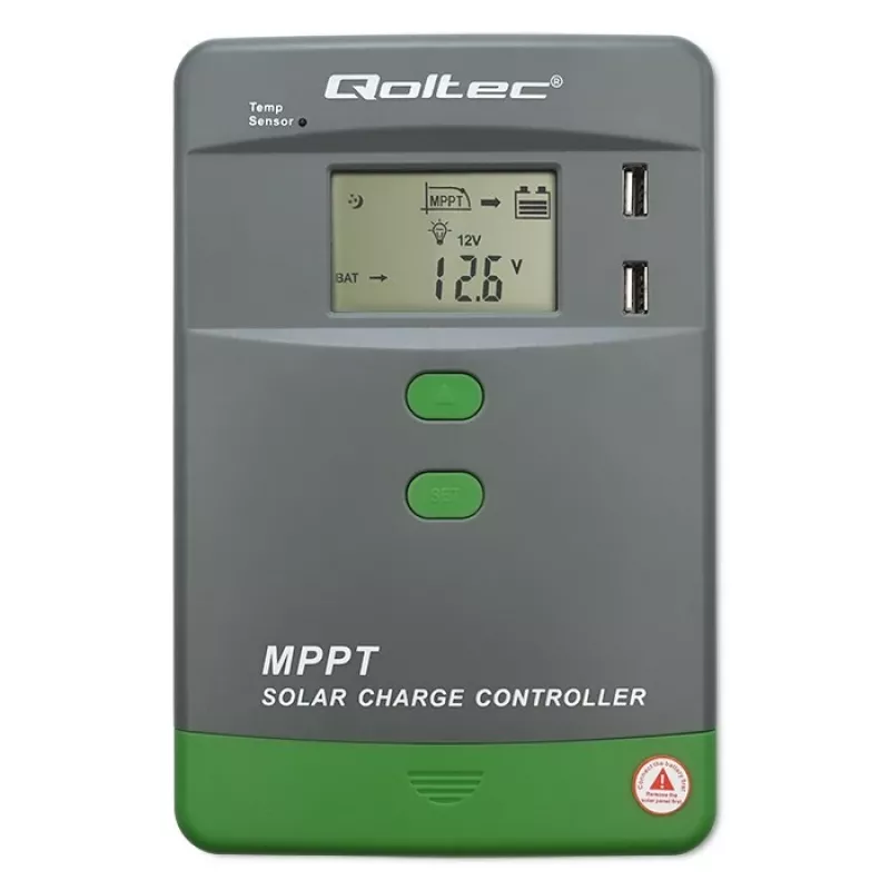 Ηλιακός MPPT ρυθμιστής φόρτισης QOLTEC 40A 12V/24V με οθόνη LCD