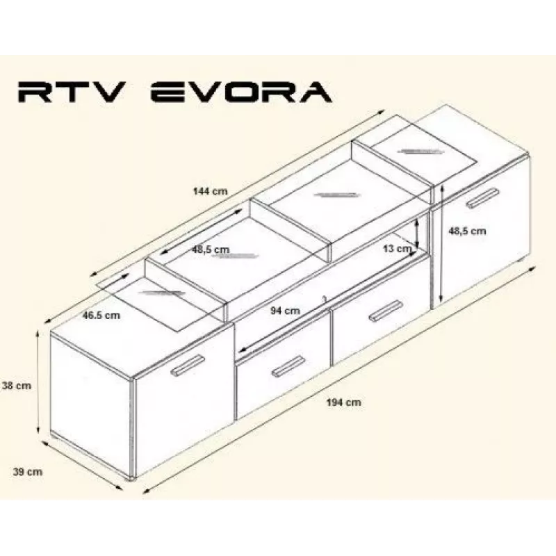 Βάση TV Cama EVORA 200 wenge/μαύρο γυαλιστερό