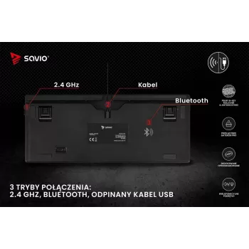 Savio Phenix SAVGK-RED Gaming πληκτρολόγιο USB RF Wireless Bluetooth QWERTY