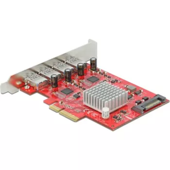 Delock κάρτα PCI Express x4 σε 4 x εξωτερικές SuperSpeed USB 10 Gbps (USB 3.2 Gen 2) υποδοχή USB Type-A - προσαρμογέας USB - PCIe 3.0 x4 - USB 3.2 Gen 2 x 4 (90481)