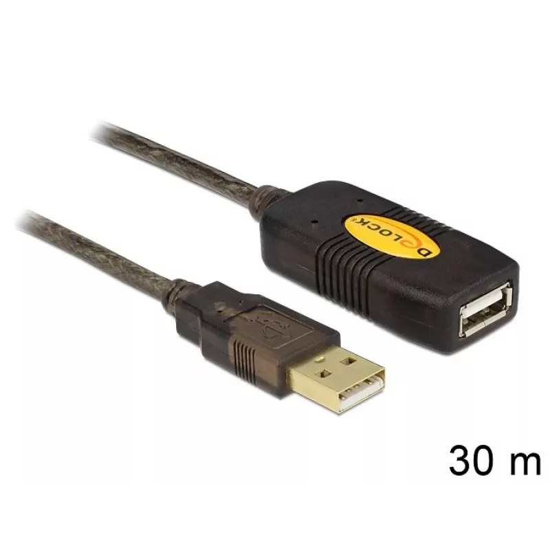 Καλώδιο USB DeLOCK 30m USB2.0 USB A μαύρο