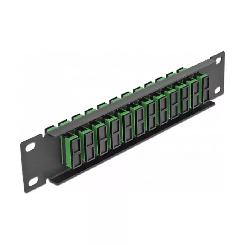 Patchpanel οπτικών ινών DeLOCK 10 ιντσών 12 Port SC Duplex πράσινο 1U μαύρο