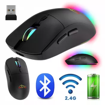 Ασύρματο Ποντίκι MEDIA-TECH MT1124 BT/RF Silent & Recharge — αμφίχειρο, 3200 DPI, Bluetooth + 2,4 GHz USB, 6 κουμπιά, επαναφορτιζόμενο