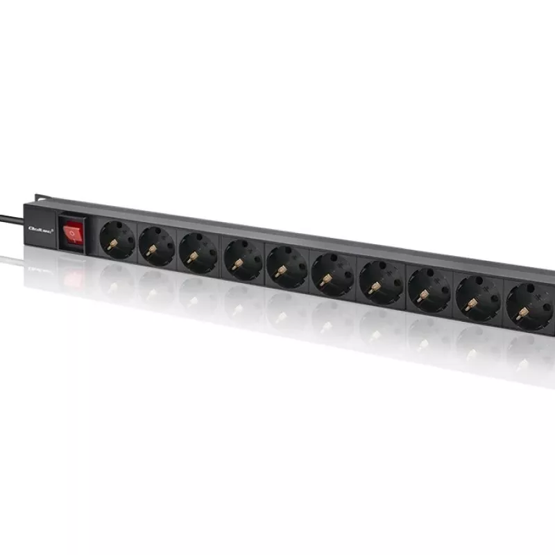 Qoltec αλουμινίου PDU για RACK | 16A | 16 x Schuko | κάθετο | 1,8 m