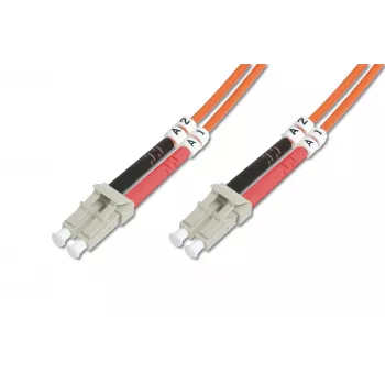 DIGITUS Καλώδιο patch οπτικών ινών LC/LC 50/125µm 3m Multimode Duplex Χωρίς αλογόνα έως 1Gbit με πρωτόκολλο μέτρησης πορτοκαλί OM2 (DK-2533-03)