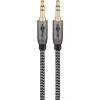 Plus Καλώδιο σύνδεσης ήχου AUX 3,5 mm Stereo (Μαύρο/Ασημί, 2 μέτρα)