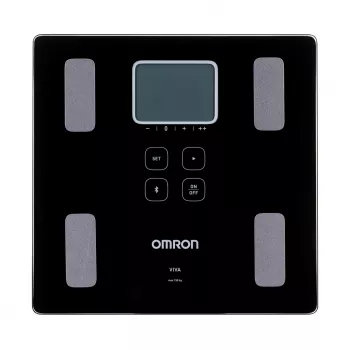 Omron VIVA HBF-222T-EBK ζυγαριά ανάλυσης σύστασης σώματος, τετράγωνη, LCD, μαύρη
