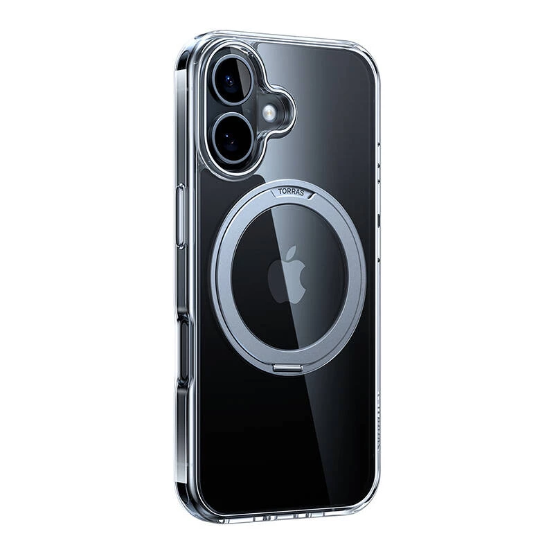 Προστατευτική θήκη Torras Ostand Pro για iPhone 16 Plus, διαφανής λεπτή εφαρμογή, TPU/PC