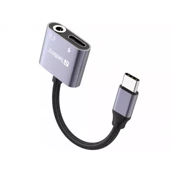 USB-C αντάπτορας ήχου SANDBERG PD65W 136-67 με USB-C PD passthrough