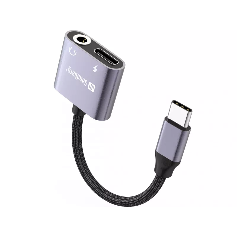 USB-C αντάπτορας ήχου SANDBERG PD65W 136-67 με USB-C PD passthrough