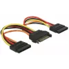 DeLOCK 60143 καλώδιο τροφοδοσίας SATA, αρσενικό 15 ακίδων σε 2x θηλυκό 15 ακίδων, 0,15 m
