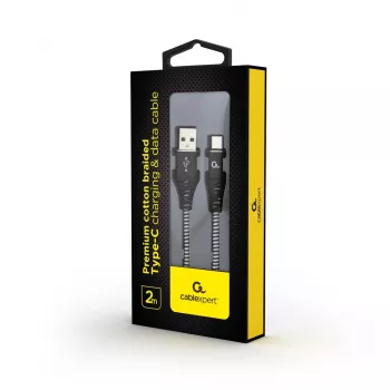 Καλώδιο USB Gembird CC-USB2B-AMCM-2M-BW USB 2.0 USB A USB C μαύρο, λευκό
